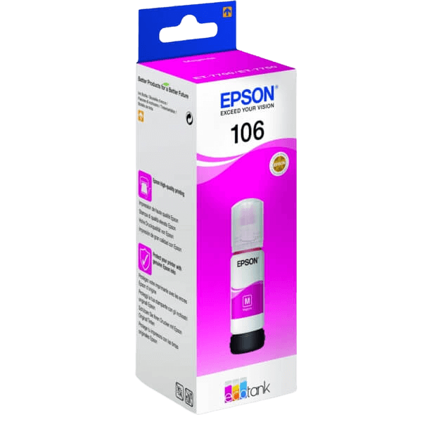 C13T00R340 Epson 106 magenta bläck refill - 70 ml. - Original