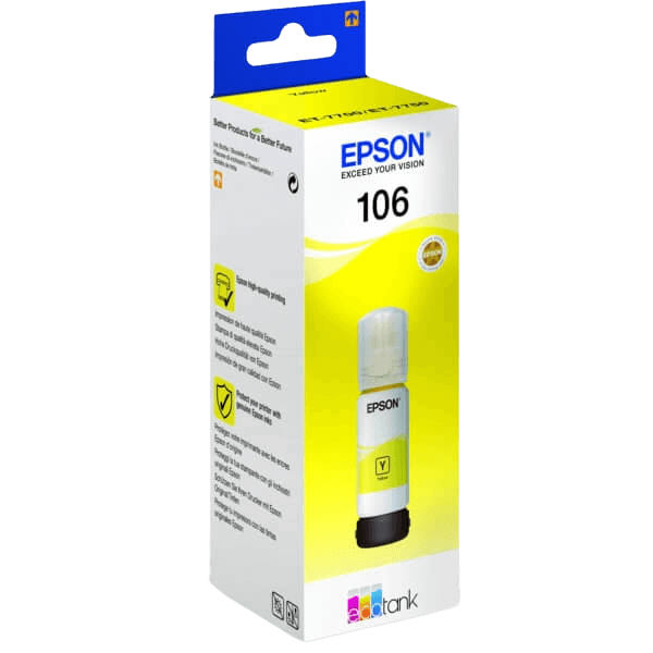 C13T00R440 Epson 106 gul bläck refill - 70 ml. - Original