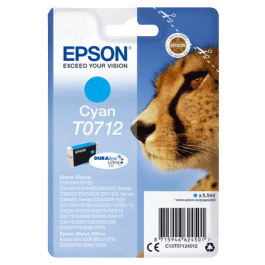 C13T07124012 Epson T0712 cyan Skrivarpatron - 5,5 ml. - Original