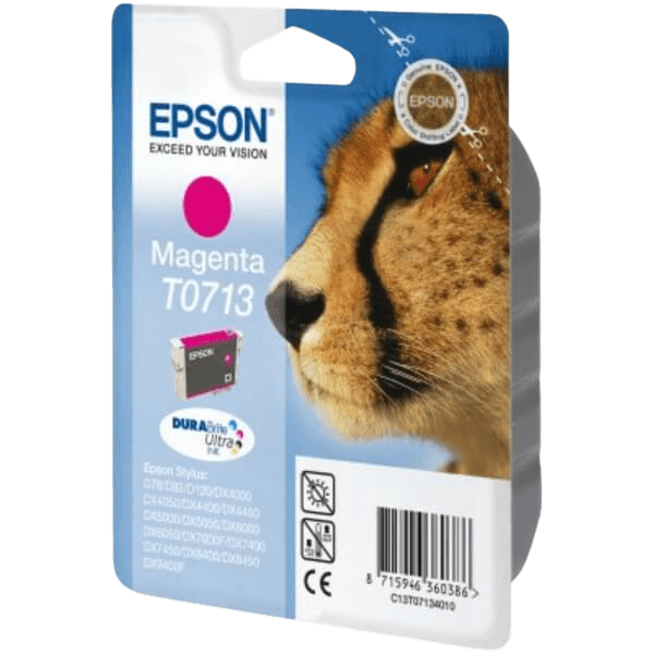 C13T07134012 Epson T0713 magenta Skrivarpatron - 5,5 ml. - Original