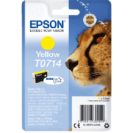 C13T07144012 Epson T0714 gul Skrivarpatron - 5,5 ml. - Original