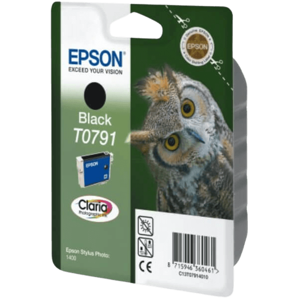 C13T07914010 Epson T0791 svart XL Skrivarpatron - 11,1 ml. - Original