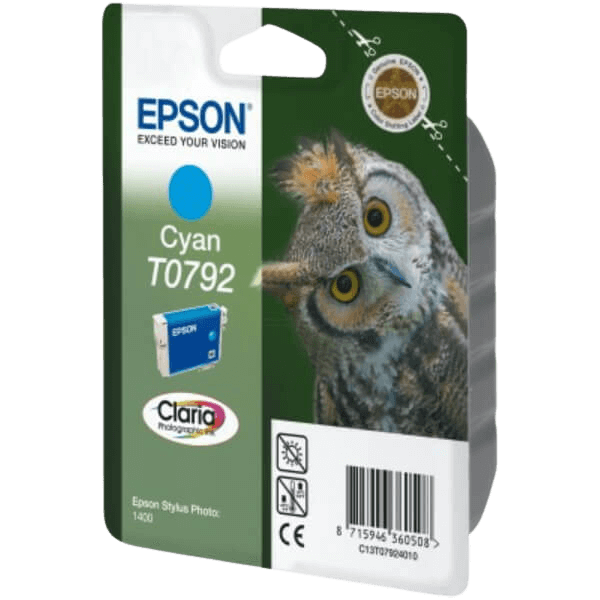C13T07924010 Epson T0792 cyan XL Skrivarpatron - 11,1 ml. - Original