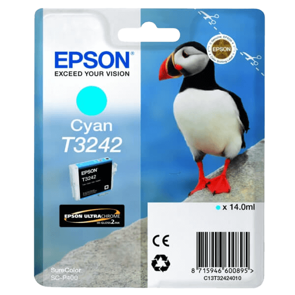 C13T32424010 Epson T3242 cyan Skrivarpatron - 14 ml. - Original
