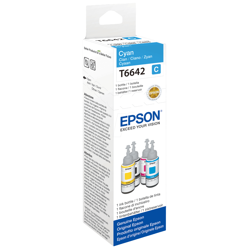 C13T664240 Epson T6642 cyan bläck refill - 70 ml. - Original
