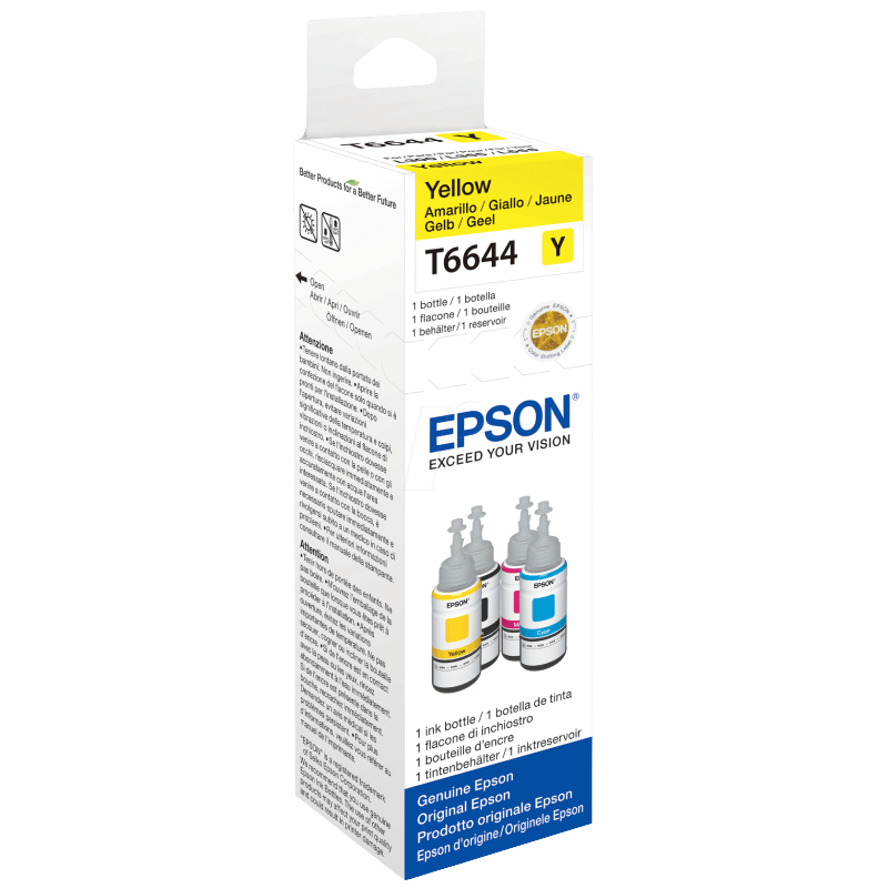 C13T664440 Epson T6644 gul bläck refill - 70 ml. - Original