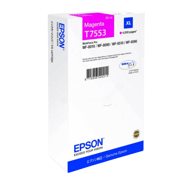 C13T755340 Epson T7553 magenta XL Skrivarpatron - 39 ml. - Original