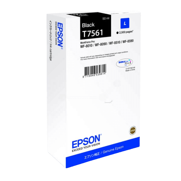 C13T756140 Epson T7561 svart Skrivarpatron - 50 ml. - Original