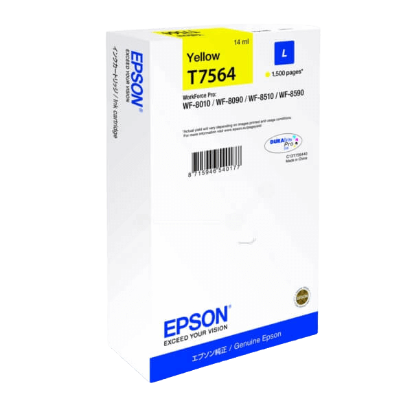 C13T756440 Epson T7564 gul Skrivarpatron - 14 ml. - Original