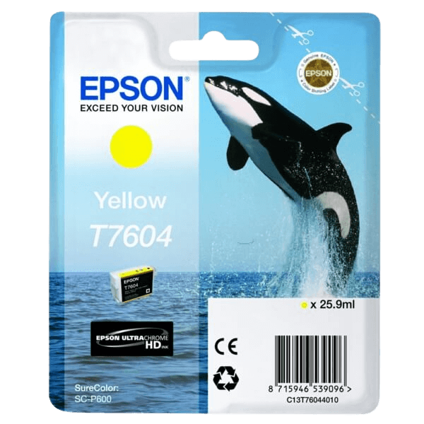 C13T76044010 Epson T7604 gul Skrivarpatron - 25,9 ml. - Original