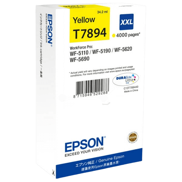 C13T789440 Epson T7894 gul XXL Skrivarpatron - 34,2 ml. - Original