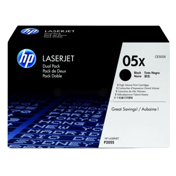 CE505XD HP 05X svart XL twin pack toner - 13000 sidor - Original