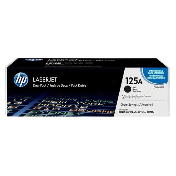 CB540AD HP 125A svart twin pack toner - 4400 sidor - Original