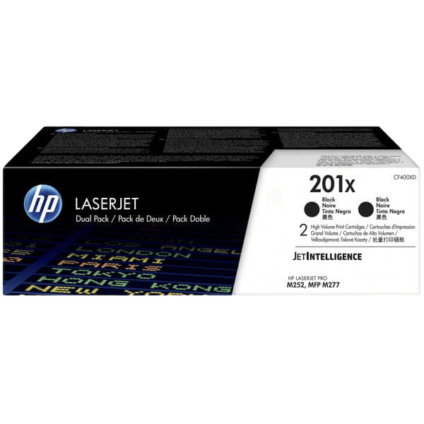 CF400XD HP 201X svart XL twin pack toner - 5600 sidor - Original