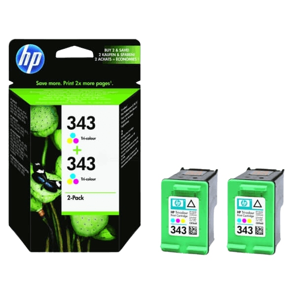 CB332EE HP 343 3 färger i en twin pack Skrivarpatron - 14 ml. - Original