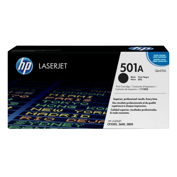 Q6470A HP 501A svart toner - 6000 sidor - Original