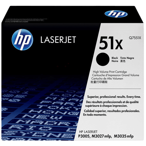 Q7551X HP 51X svart XL toner - 13000 sidor - Original