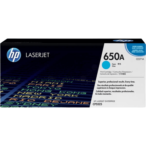 CE271A HP 650A cyan toner - 15000 sidor - Original