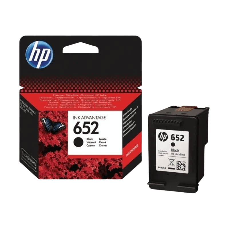 F6V25AE HP 652 svart Skrivarpatron - 360 sidor - Original
