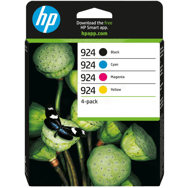 6C3Z1NE HP 924 CMYK Skrivarpatron - 500 + 3x 400 sidor - Original