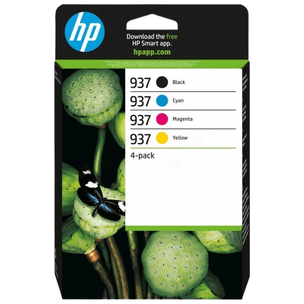 6C400NE HP 937 CMYK Skrivarpatron - 1450 + 3x800 sidor - Original
