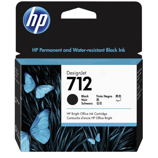 3ED71A HP 712 svart XL Skrivarpatron - 80 ml. - Original