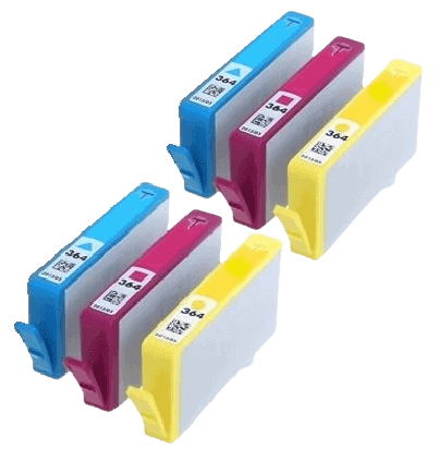 6 st. HP 364XL Skrivarpatron multipack (2 × gul, 2 × cyan, 2 × magenta) - Kompatibel
