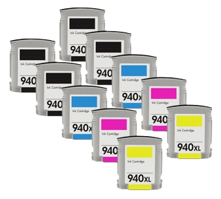 10 st. XL HP 940 Skrivarpatron rabattpaket - Kompatibel