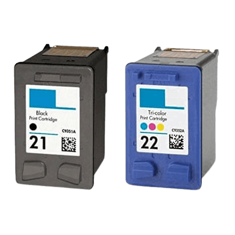 2 st. XL HP 21 + 22 Skrivarpatron multipack (färg + svart) - Kompatibel