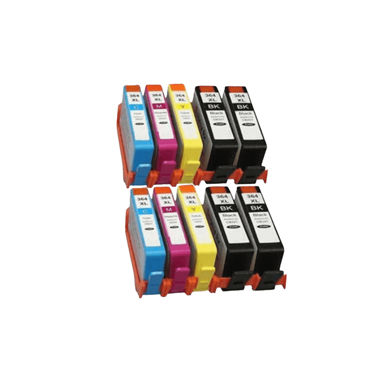 10 st. HP 364XL Skrivarpatron multipack (4 × svart, 2 × magenta, 2 × cyan, 2 × gul) - Kompatibel