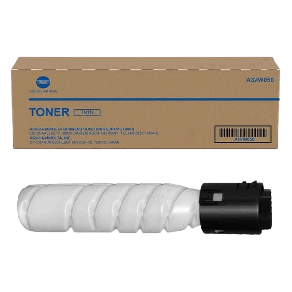 A3VW050 Konica Minolta TN118 svart XL twin pack toner - 24000 sidor - Original