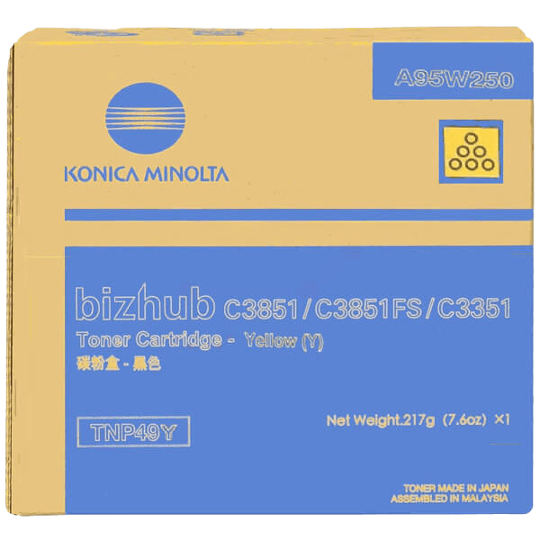 A95W250 Konica Minolta TNP-49 gul toner - 12000 sidor - Original