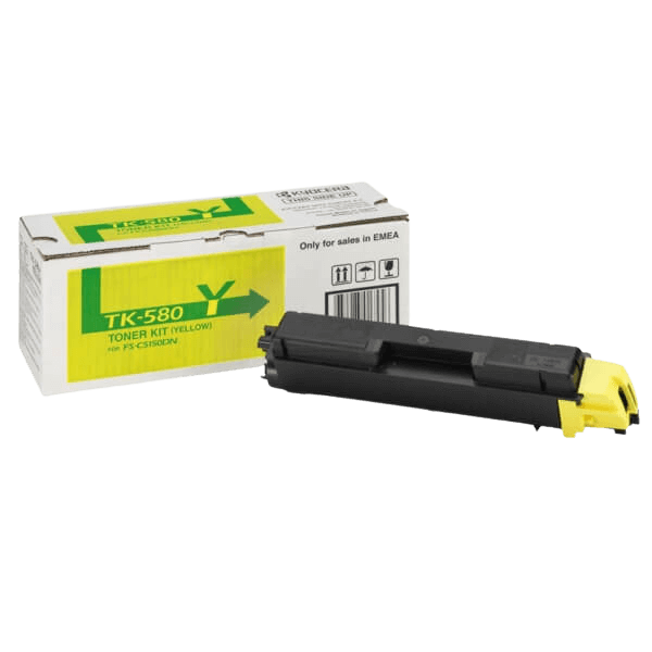 1T02KTANL0 Kyocera TK-580Y gul toner - 2800 sidor - Original