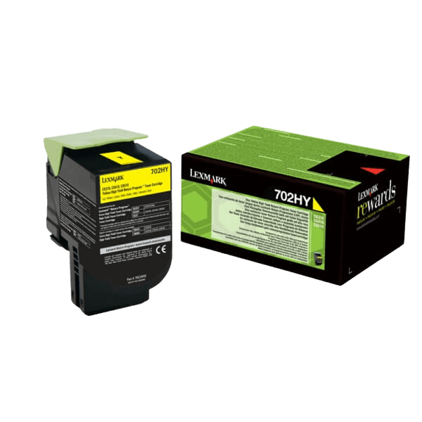 70C2HY0 Lexmark 702HY gul XL toner - 3000 sidor - Original
