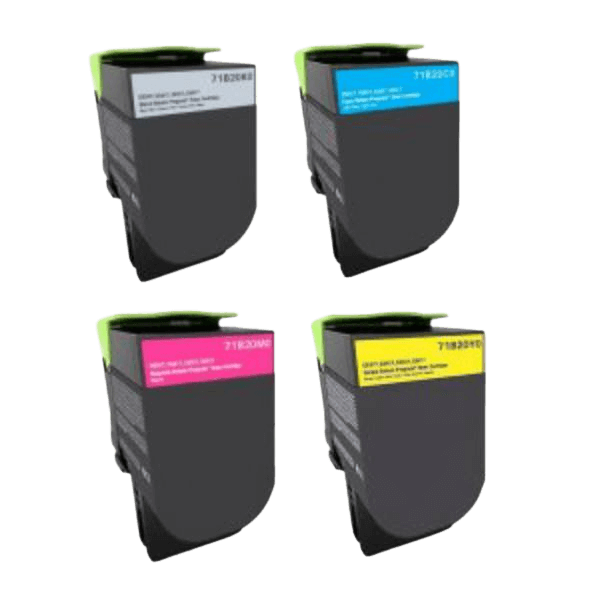 4 st. Lexmark 71B20K0 toner rabattpaket - Kompatibel