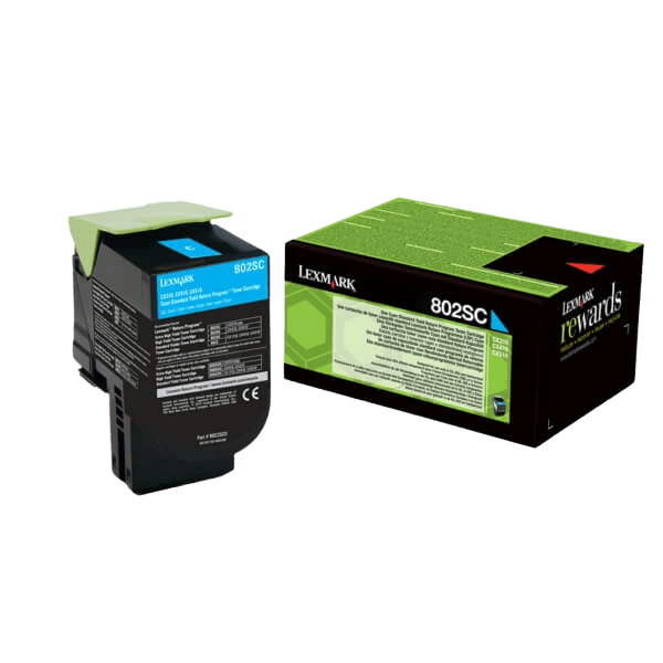 80C2SC0 Lexmark 802SC cyan XL toner - 2000 sidor - Original
