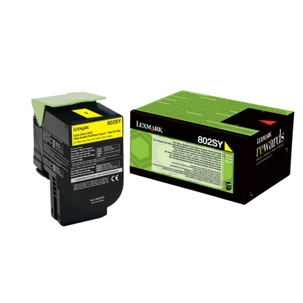 80C2SY0 Lexmark 802SY gul XL toner - 2000 sidor - Original