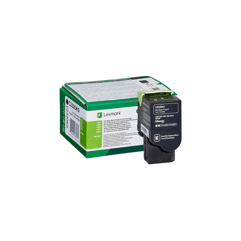 Lexmark C2320K0 svart toner - 1000 sidor - Original