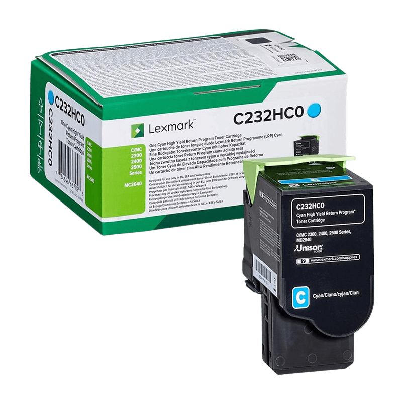 Lexmark C232HC0 cyan XL toner - 2300 sidor - Original