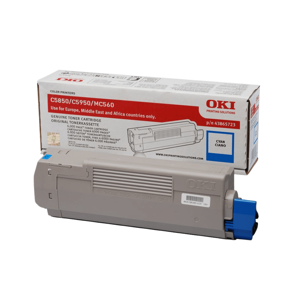 OKI 43865723 cyan toner - 6000 sidor - Original