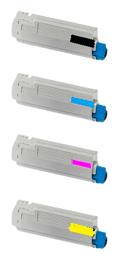4 st. OKI 44318608 toner rabattpaket - Kompatibel